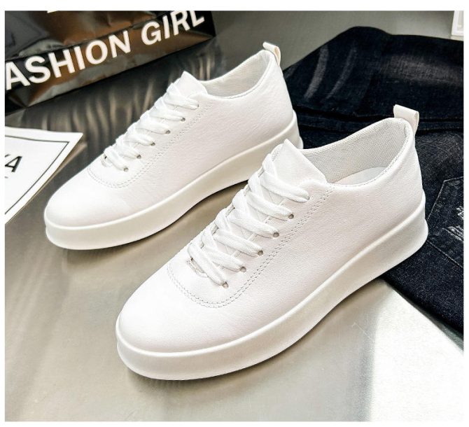 2024 Hot Selling Factory Wholesale Cool White Style  Men's Canvas Trendy Casual Sport Shoes Leather Sneakers For Men - Image 5
