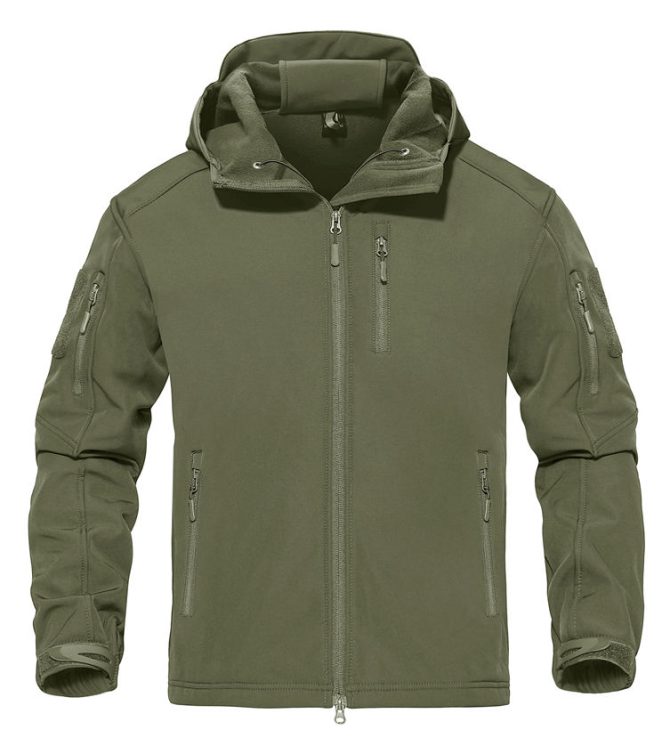 Men's Hoodies Softshell Tactical Jacket Casual, Custom Men's Windbreaker Zipper Men Coats, Fleece Hiking Winter Men's Jackets - Image 2