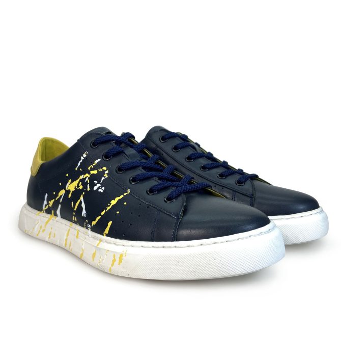Zari Chaussures Other Trendy Shoes casual men lace up sneaker shoe leather hand painted - Image 3