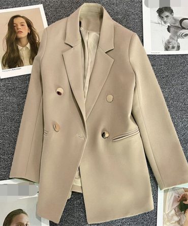 Wholesale Fashion women Coats designer casual long-sleeved Loose Blazer Double Button Suit